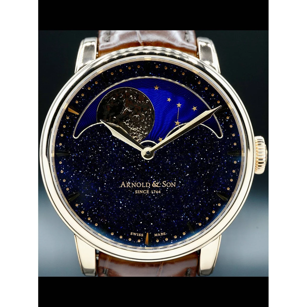 Arnold and Son Aventurine Moonphase 1GLAR.A01A 210000027623 42 mm kol saati