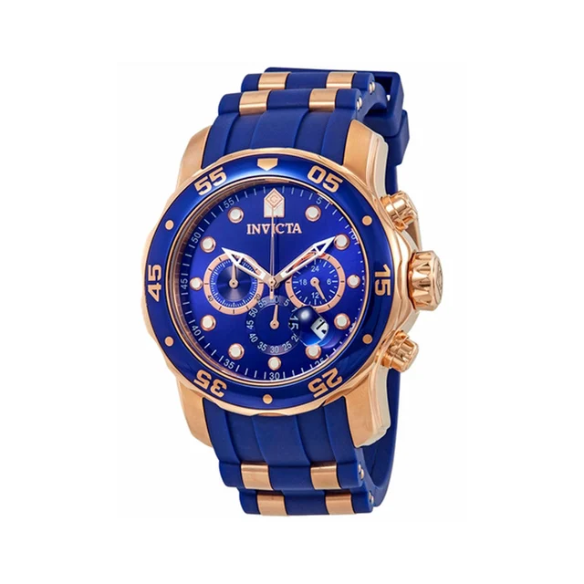 Invicta Pro Diver SCUBA Watch - 48mm, Rose Gold, Blue (18197) kol saati