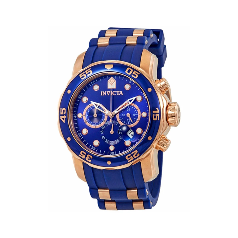 Invicta Pro Diver SCUBA Watch - 48mm, Rose Gold, Blue (18197) 48 mm kol saati