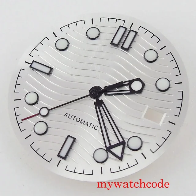 Tandorio Seamaster Dial For NH35 Automatic Movement Watch Parts Dial Hands With Date Windo