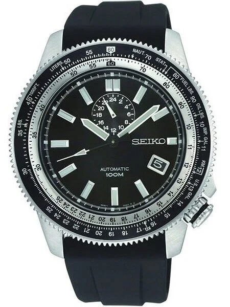 Seiko Superior Black Dial Hand Windable Automatic Watch with Slide Rule #SSA003K2 kol saat