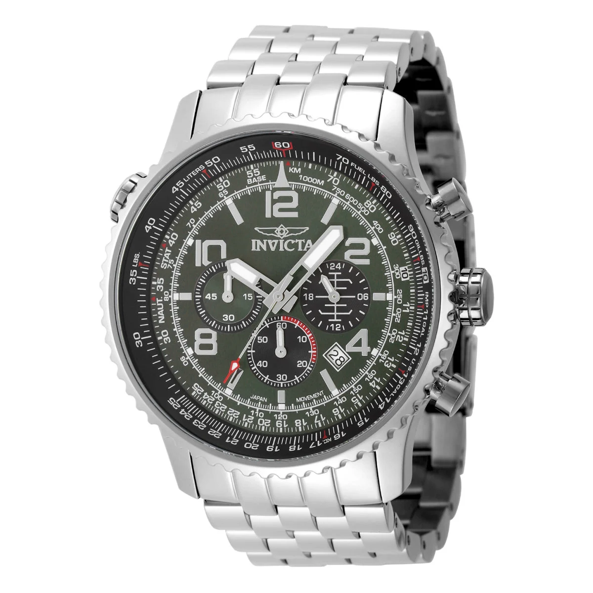 Invicta Aviator Vorticity Watch - 49.5mm, Steel (49080) 49.5 mm kol saati