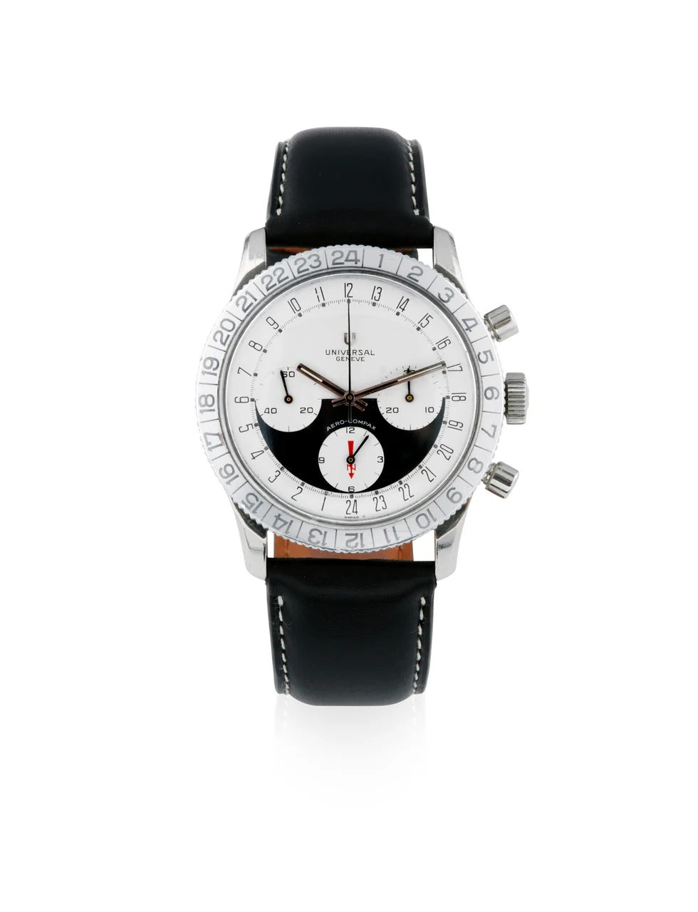 Universal Genève, Aero-compax, Panda, Steel 890101/01 41 mm kol saati