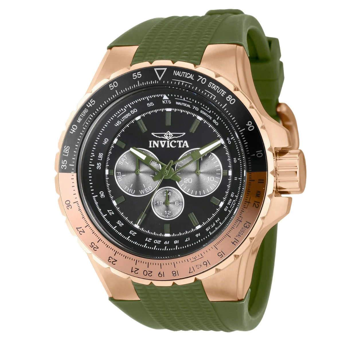 Invicta Aviator Skyshock Watch - 50mm. Green (39311) 50 mm kol saati