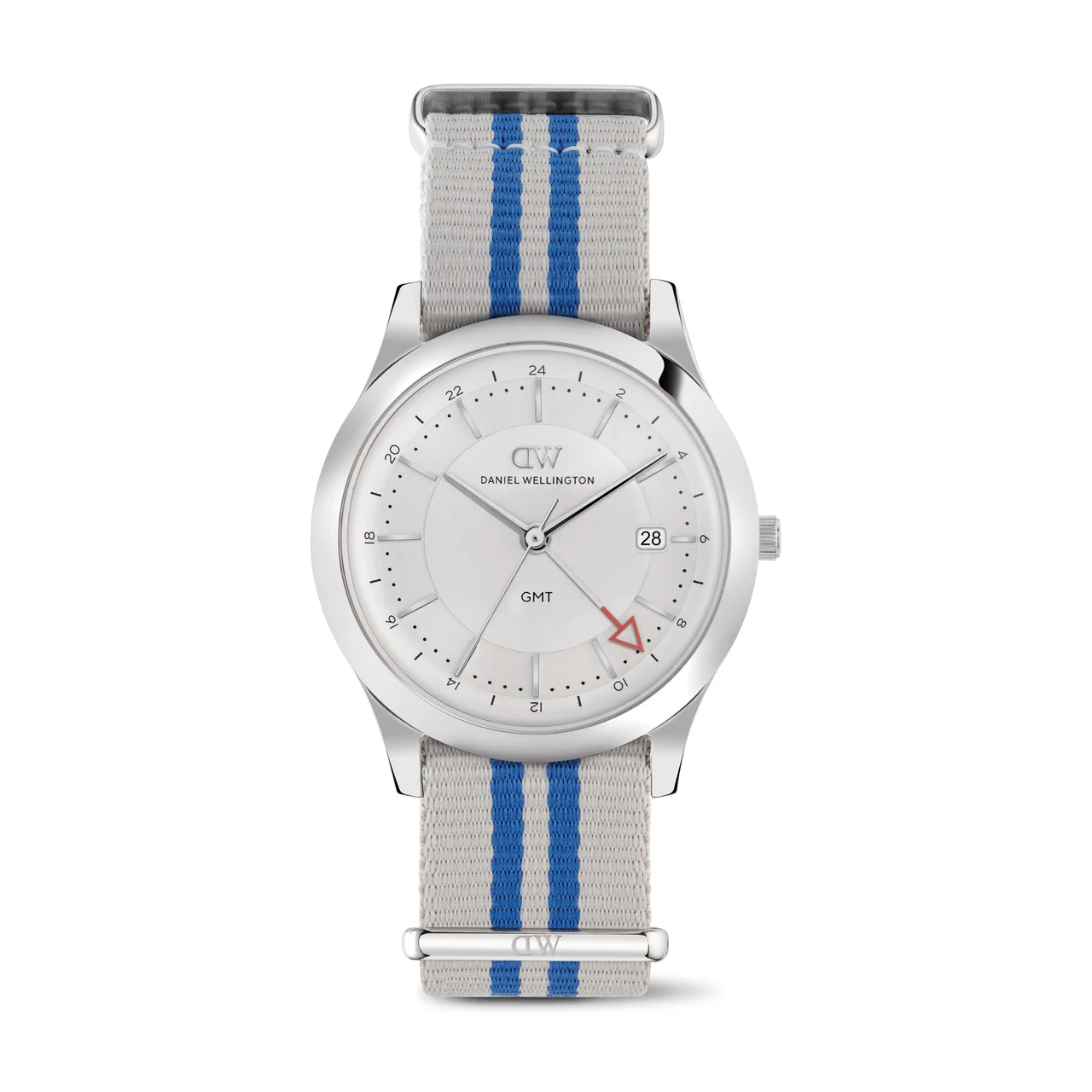 DANIEL WELLINGTON Pathfinder GMT Rowden Frost-White Silver DW00100976 39 mm kol saati