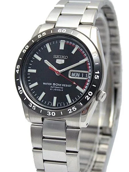 Seiko Automatic Tungsten Bezel Watch with Stainless Steel Bracelet #SNKE09K1 kol saati