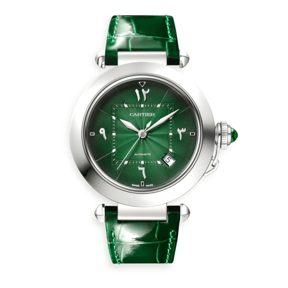 Cartier Pasha Green Arabic Dial 41mm Middle East E Pre-Owned Cartier Pasha Green Arabic Dial 41mm Middle East E 41 mm kol saati