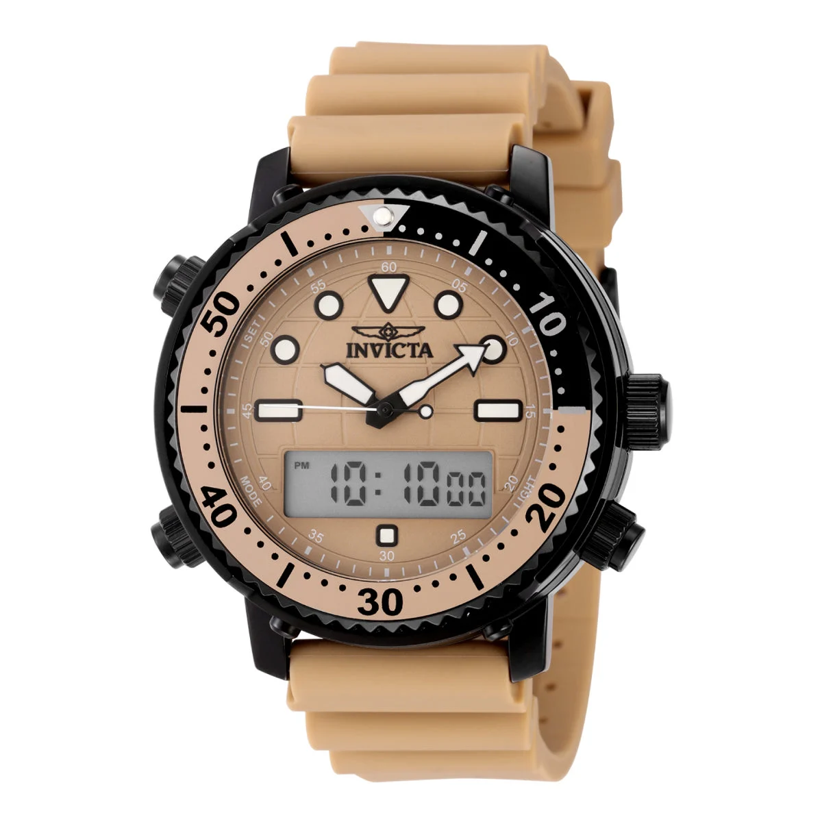 Invicta Pro Diver DigiQuartz Watch - 46.5mm, Tan (49448) 46.5 mm kol saati