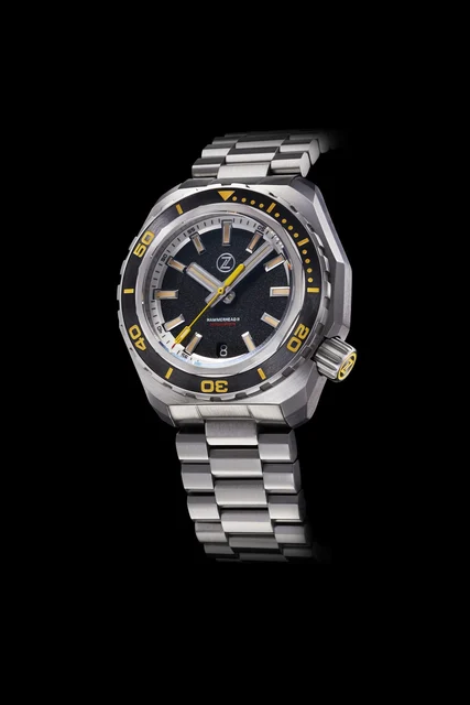 Zelos Hammerhead 2 1000m Steel 'Black Sand' ETA2892 kol saati
