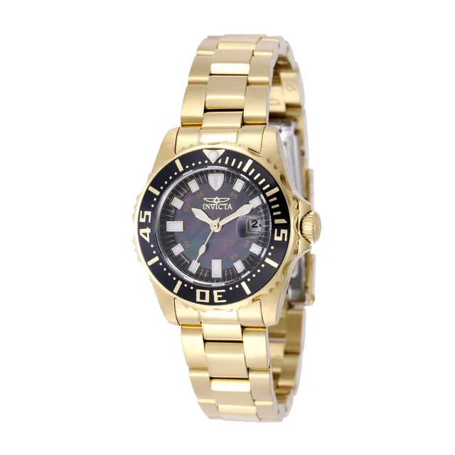 Invicta Pro Diver Swiss Ronda 585 Caliber Watch w/ Mother of Pearl Dial - 30mm, Gold (ZG-2