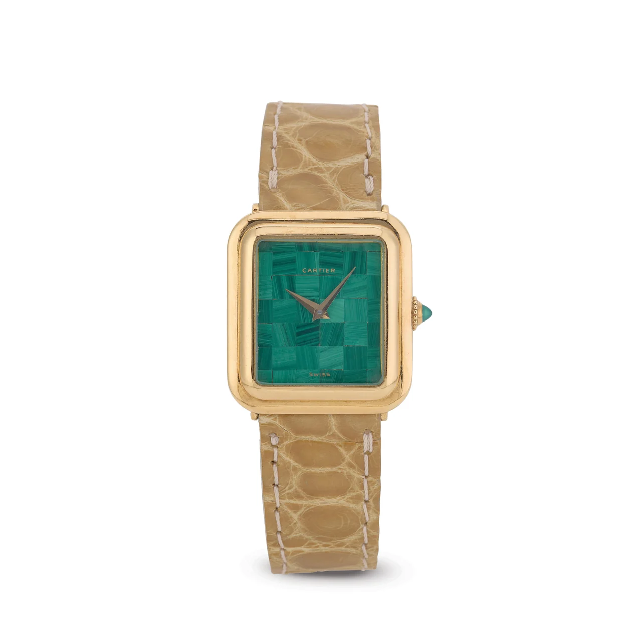 Cartier CARTIER, REF. 1634, TANK, MALACHITE, 18K YELLOW GOLD kol saati