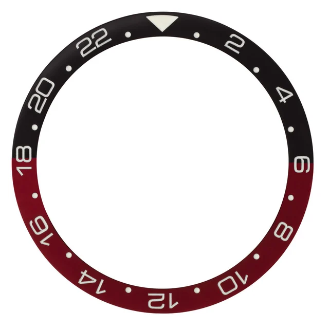 Islander Black and Red (Coke) 24 hour GMT Ceramic Luminous Bezel Insert for SKX007 #C44 ko