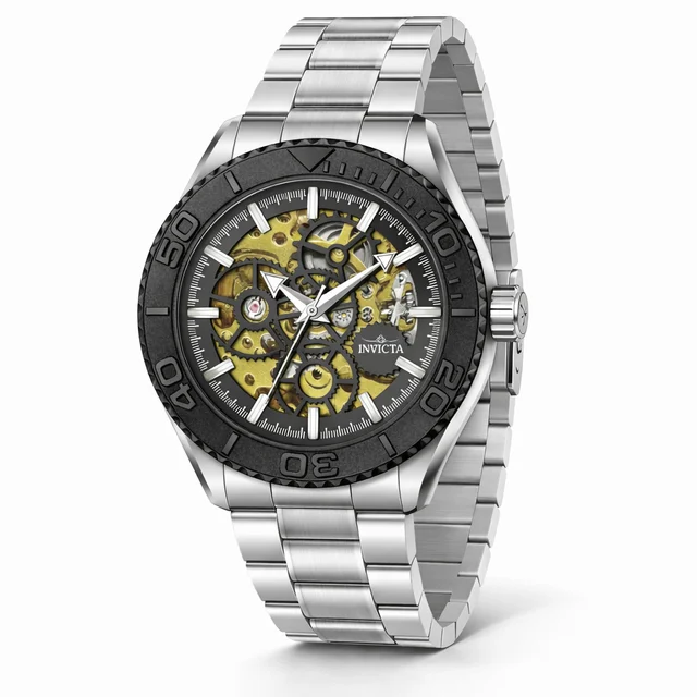 Invicta Objet D Art Glyph Automatic Watch w/ Skeleton Dial - 43mm. Steel (69762) kol saati
