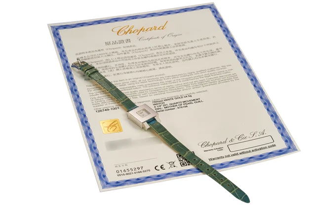 Chopard Ref. 12-6749-WL, mother-of-pear dial; 18K white gold (“ ”) kol saati