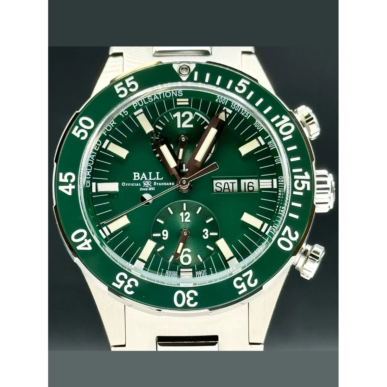 Ball Roadmaster Rescue Chronograph Green 41mm DC3030C-S2-GR 210000044802 41 mm kol saati
