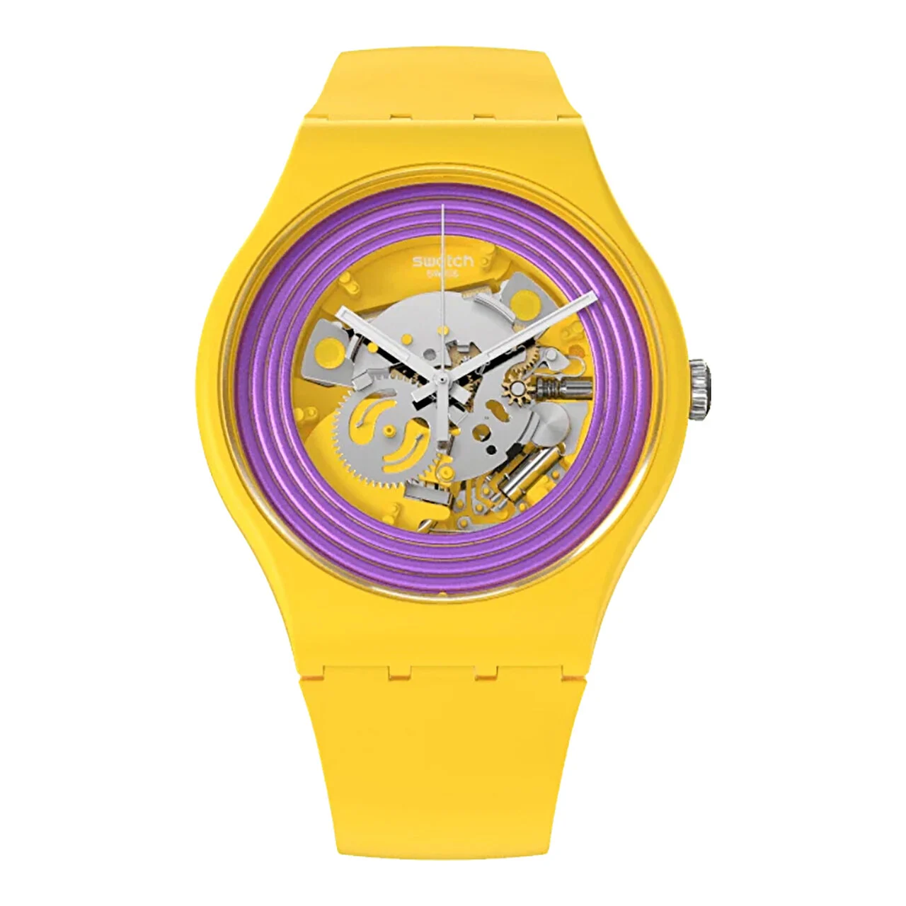 Swatch Purple Rings Yellow SO29J100 41 mm kol saati
