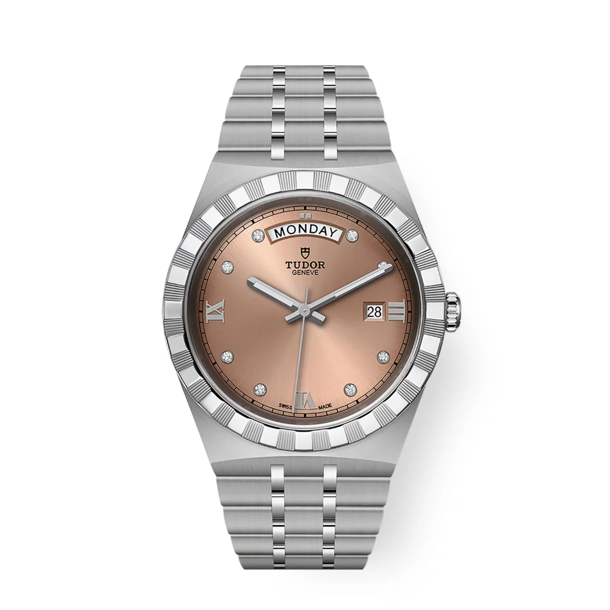 Tudor Royal M28600-0011 41mm Salmon Diamond Dial Steel Brace 41 mm kol saati