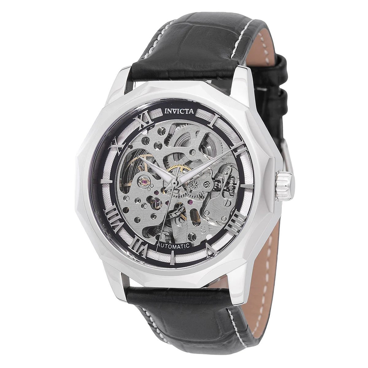 Invicta Objet D Art Epigraph Automatic Watch w/ Skeleton Dial - 42mm, Black (69128) 42 mm kol saati