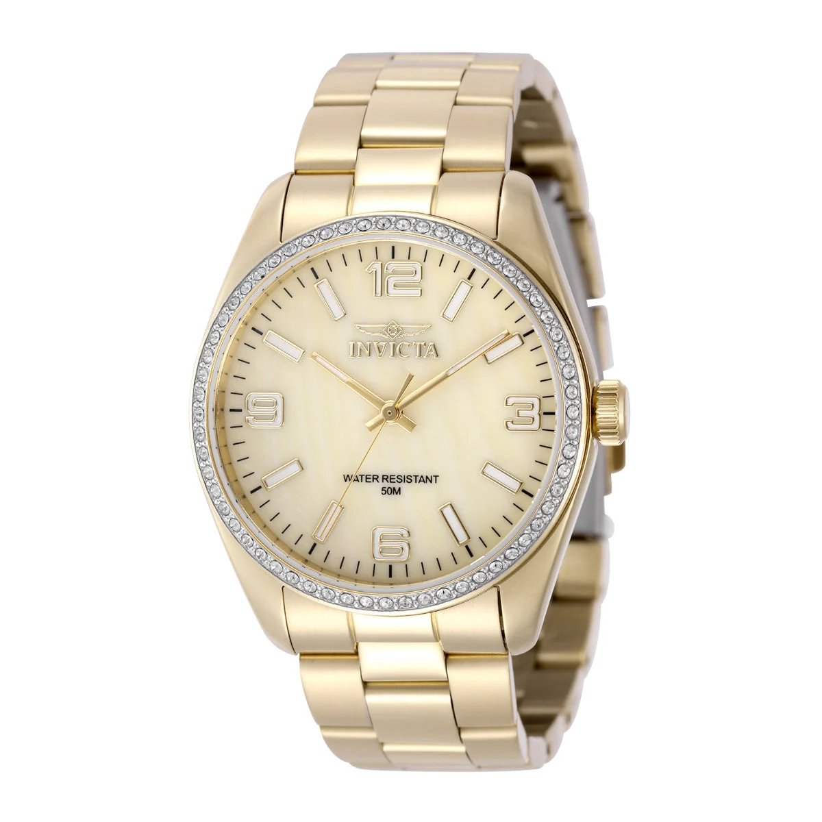 Invicta Open Box Specialty Lautus Watch w/ Mother of Pearl Dial - 38mm, Gold (AIC-50132) 38 mm kol saati