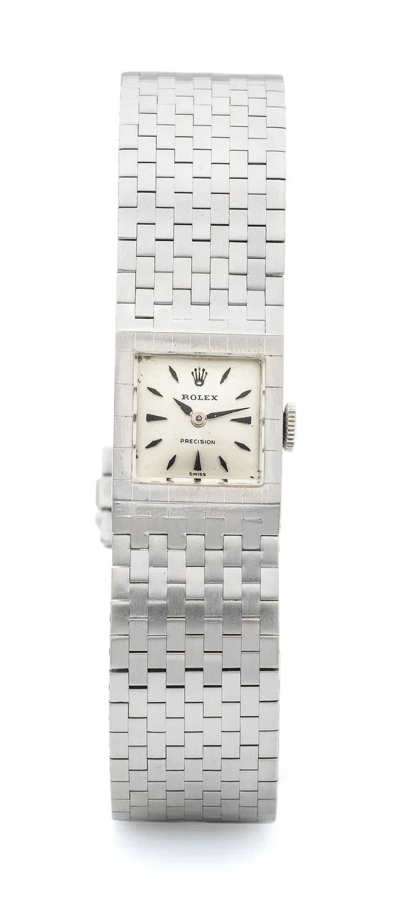 Rolex ROLEX, REF. 8209, BELT WATCH, WHITE GOLD A fine, manual wind, 18k white gold wristwatch. kol saati