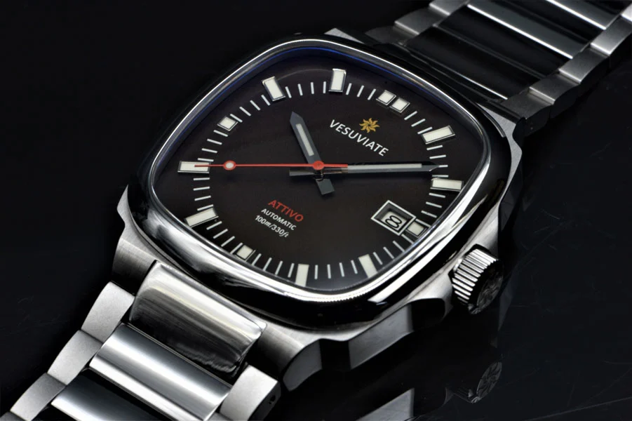 Vesuviate Attivo Black 39 mm kol saati