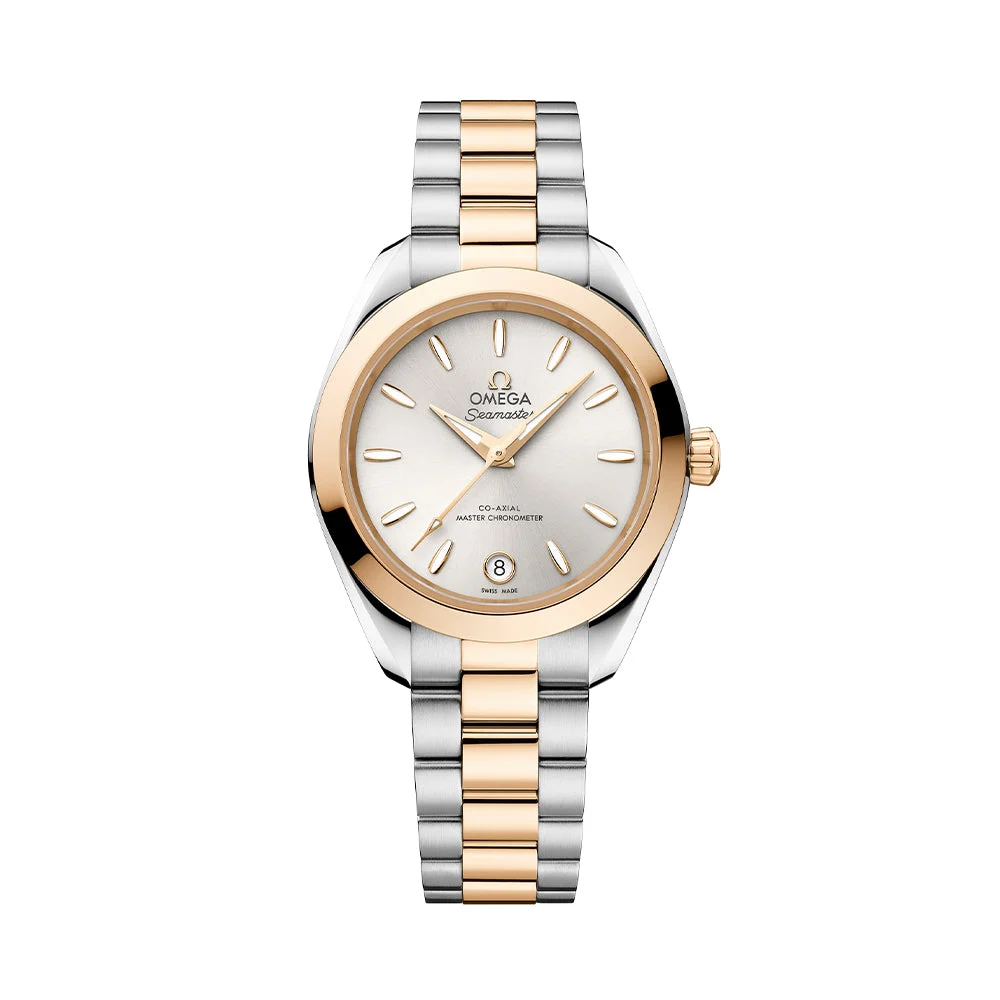 OMEGA Seamaster Aqua Terra 150M Two-Tone 30mm - Silver on Bracelet O22020302002001 30 mm kol saati