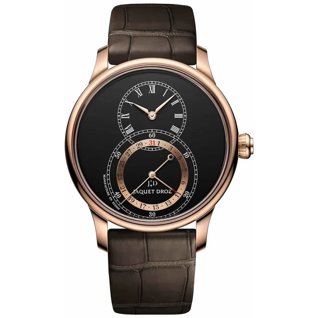Jaquet Droz Grande Seconde Quantieme Anthracite Enamel J007023203 kol saati