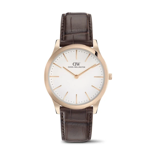 DANIEL WELLINGTON Pathfinder Brown-Croc Frost-White Rose Gold DW00100984 kol saati