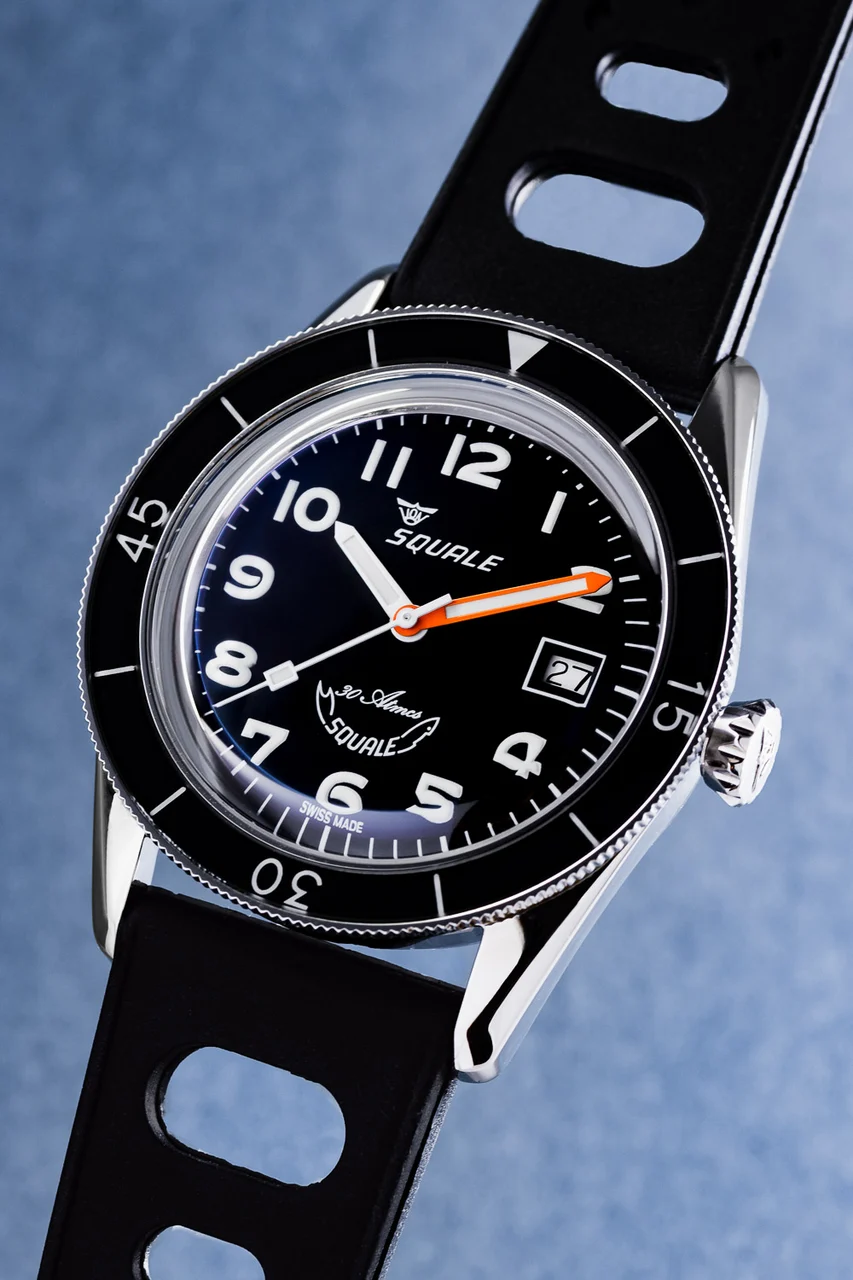 Squale Ref. SUB-39MON.TE Black Arabic 39 mm kol saati