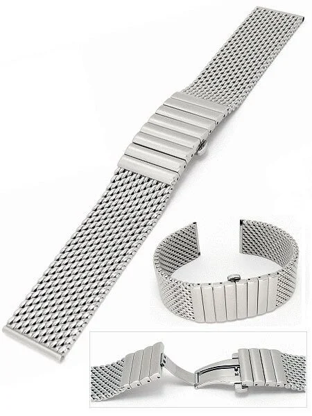 Staib Scratch and Dent - Polished Mesh Bracelet #STEEL-2792-1192PBM-P (Straight End, 20mm)