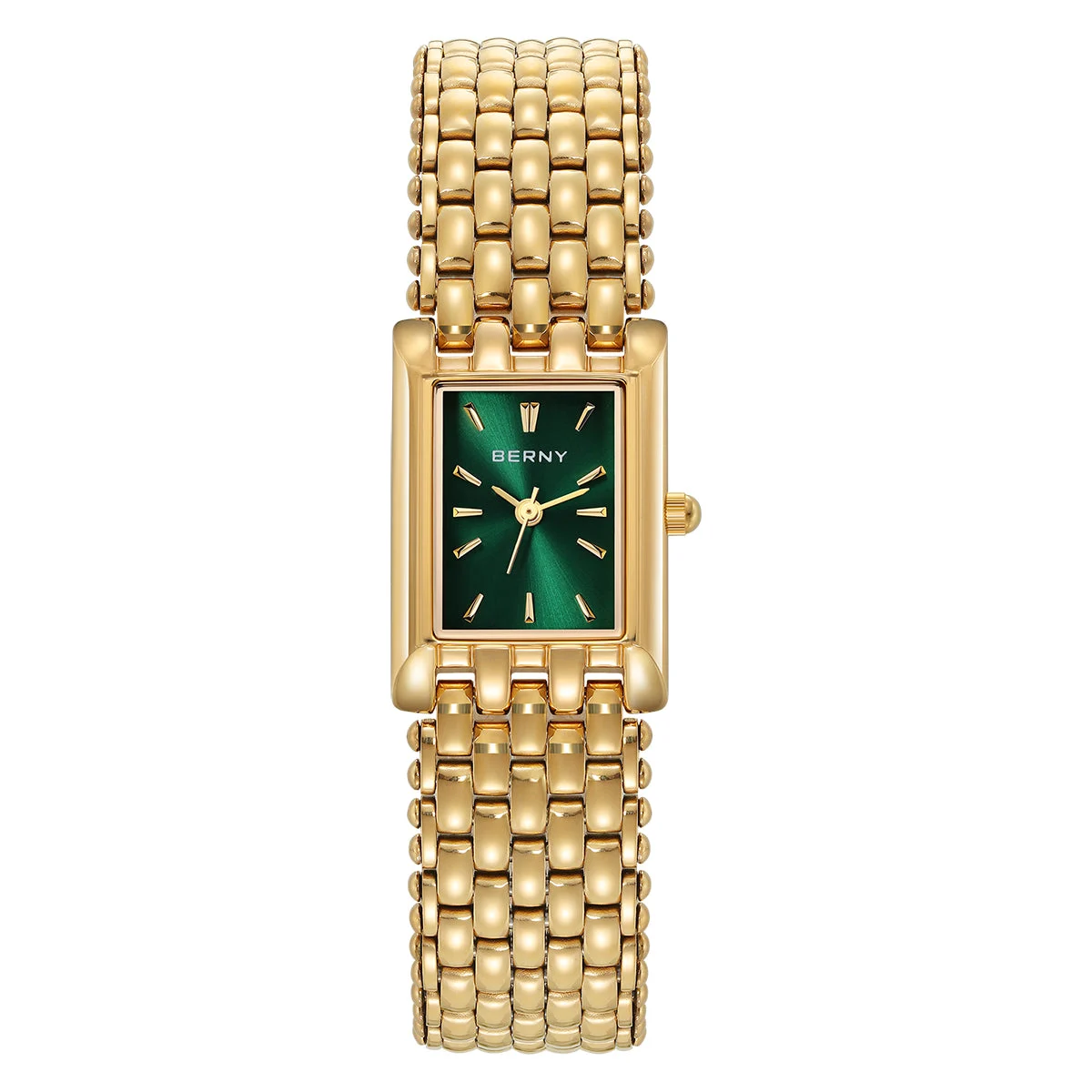 BERNY Women Quartz Square Fashion Gold Watch-2166VL 2166L-VGRN kol saati