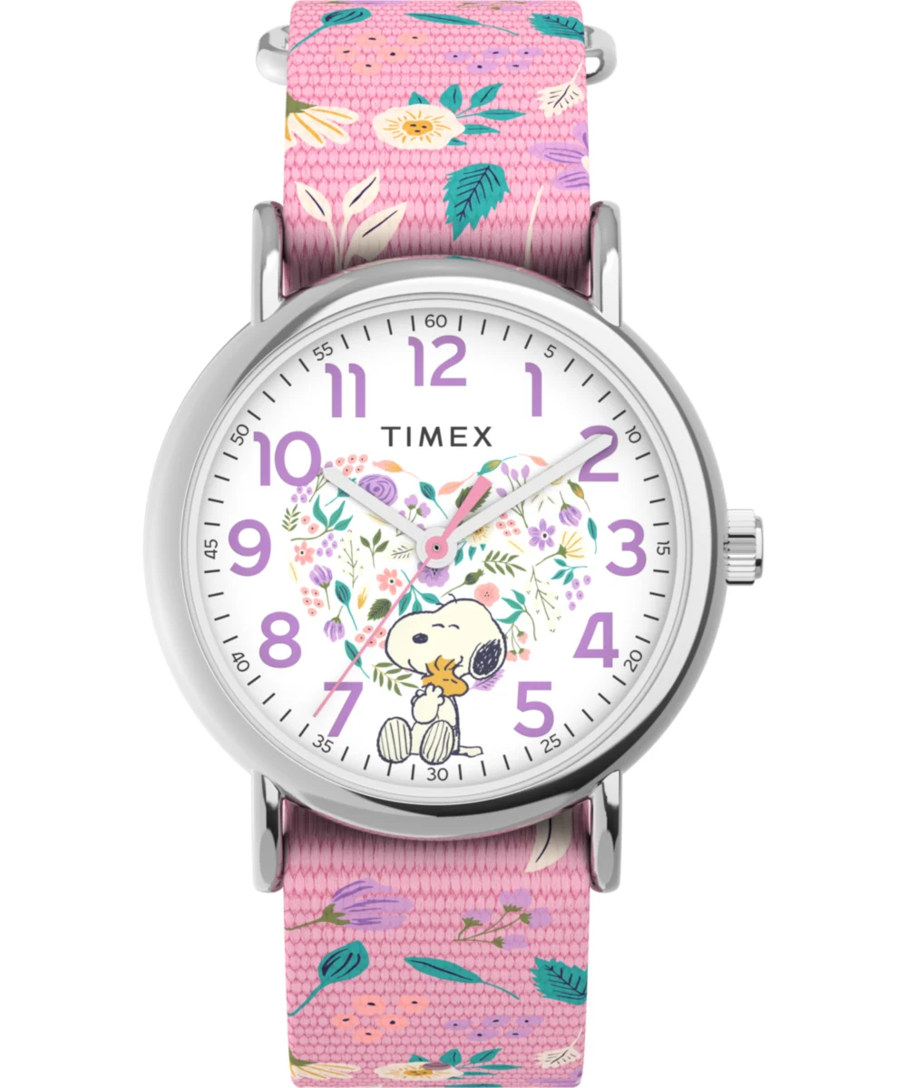 Timex Peanuts® x Weekender In Bloom 38mm Fabric Strap Watch TW2V77800JT 38 mm kol saati