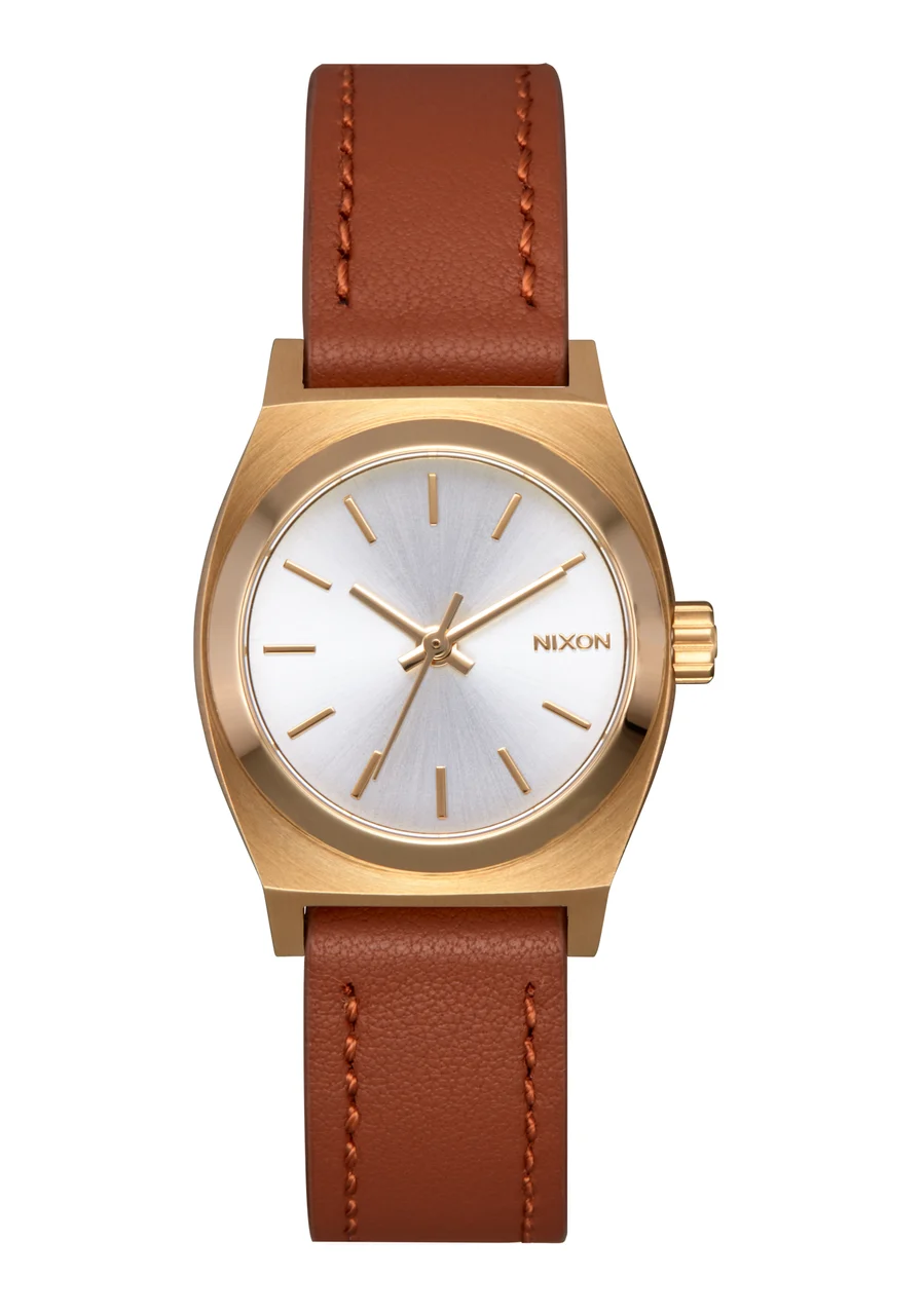 Nixon US Small Time Teller Leather - Light Gold / White Sunray A509-5168-00 26 mm kol saati