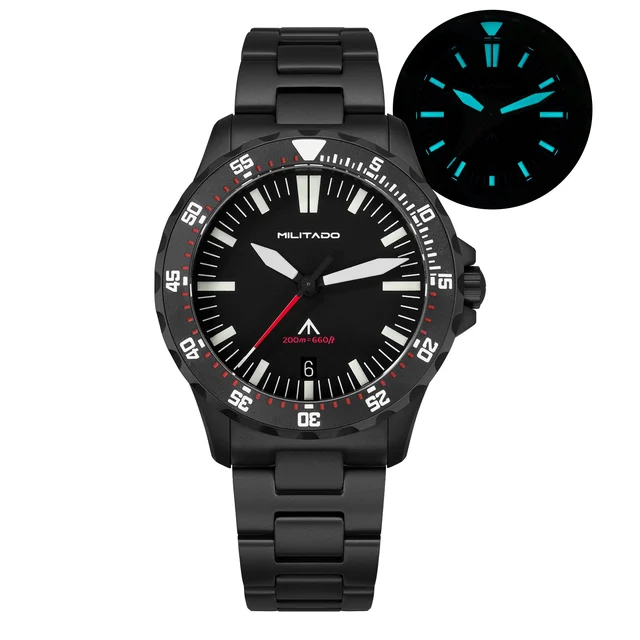 MILITADO Sapphire Quartz Field Diver Watch eu-pre-owned-militado-ml16-39mm-sapphire-quartz