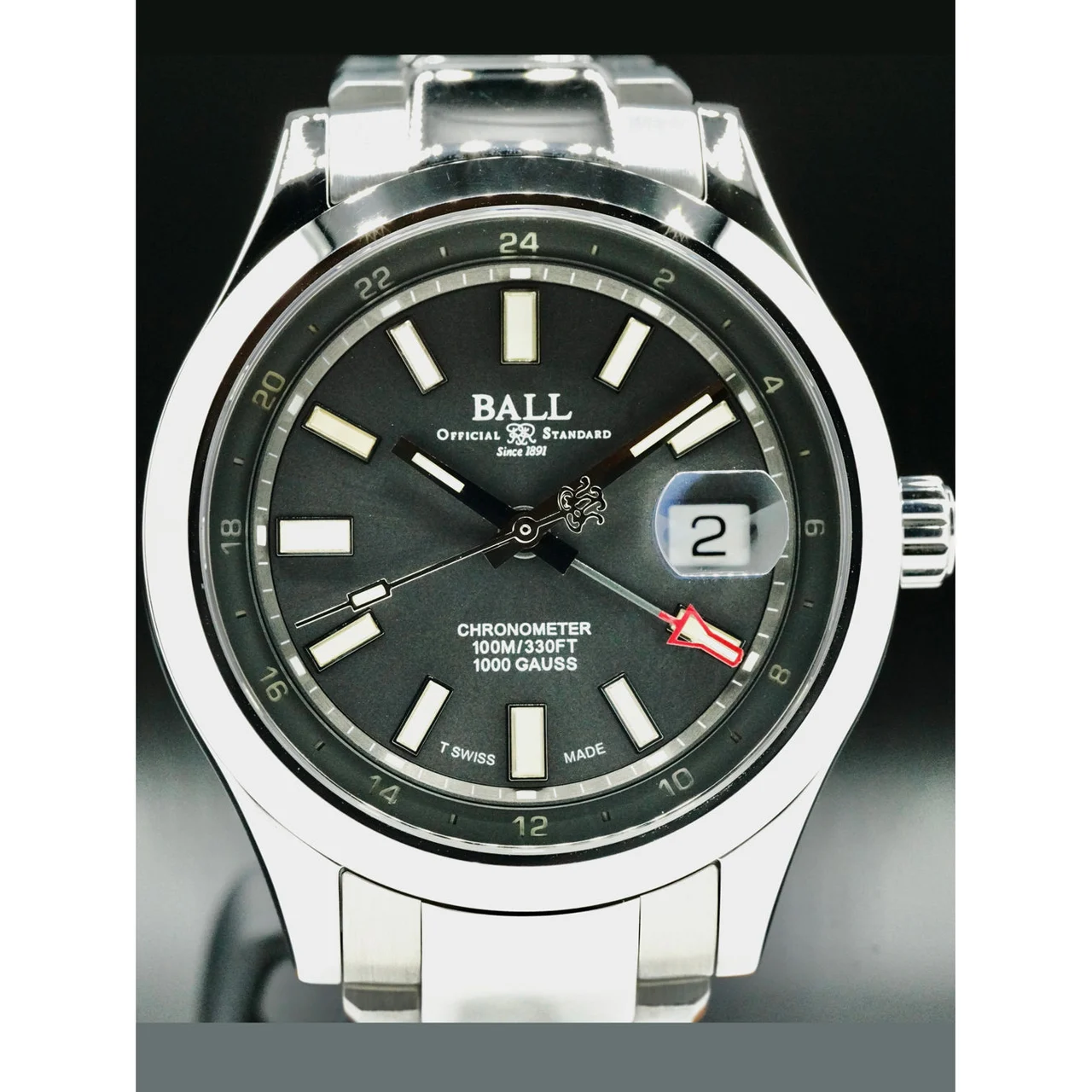 Ball Engineer III Endurance 1917 GMT 41mm Grey Dial Rainbow Tubes 210000042223 41 mm kol saati