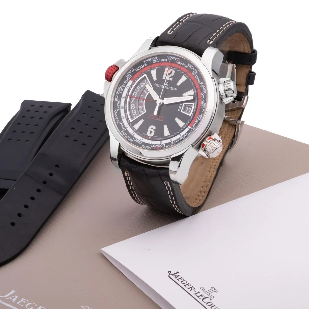 Jaeger-Lecoultre Ref. 150.8.42; Self-winding, world time, alarm, “Master Compressor Extreme”; stainless steel kol saati