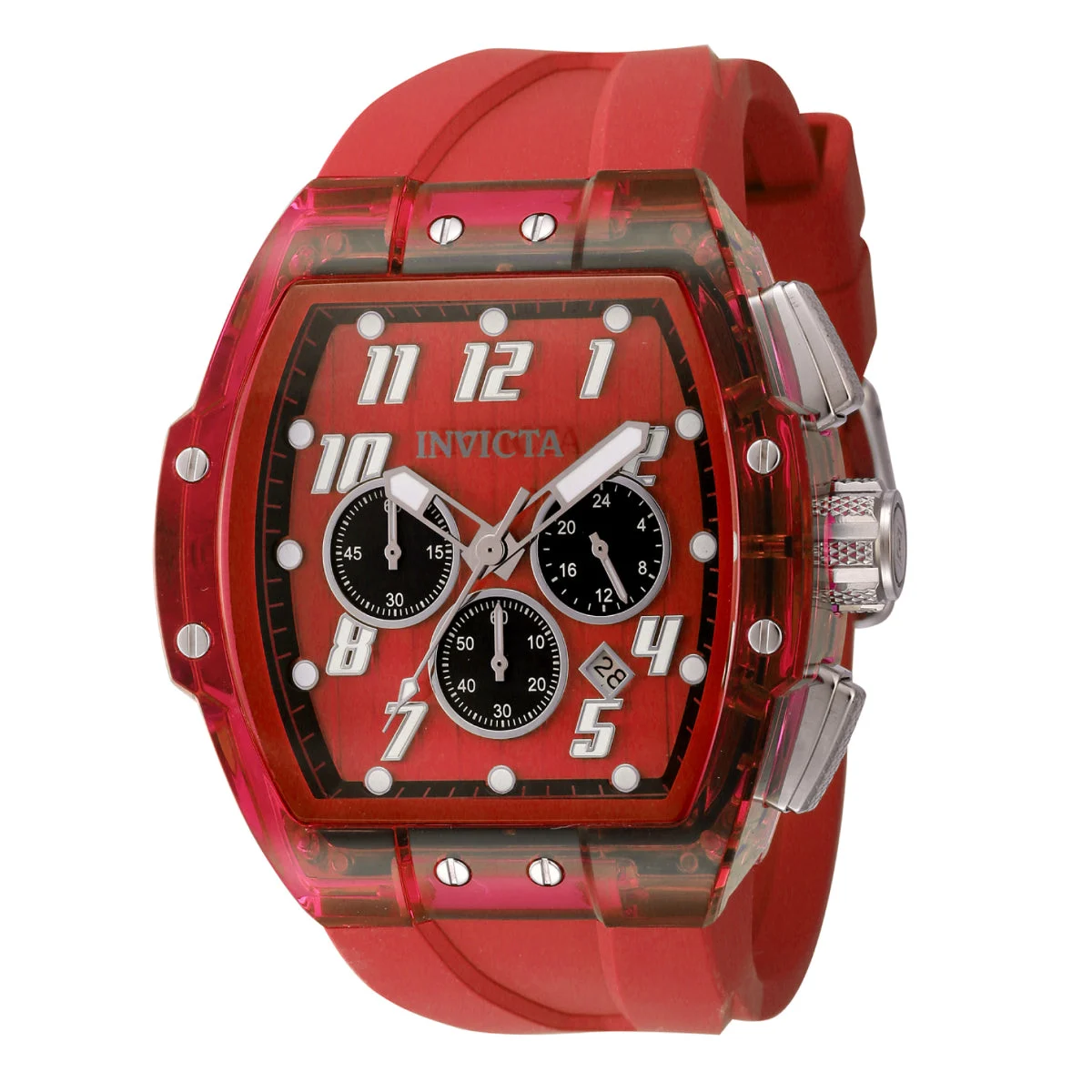 Invicta Rally Kinesia Anatomic Watch - 47mm. Red (45483) 47 mm kol saati