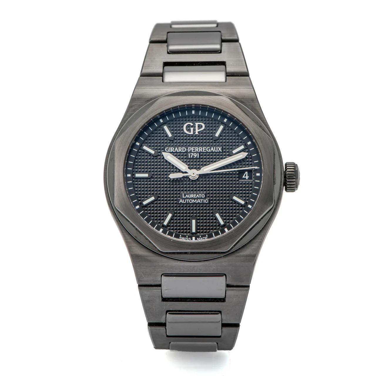Girard-Perregaux Ref. 81010, self-winding, centre-seconds, date; “Laureato”; limited edition; ceramic kol saati