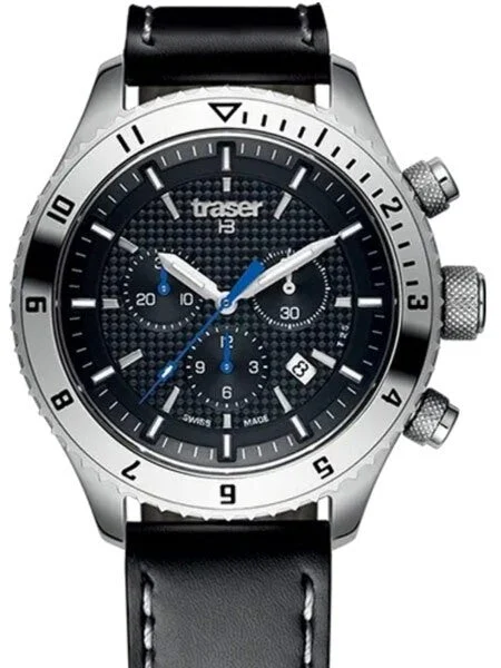 Traser Master Prestige Chronograph Watch with Sapphire Crystal, 12-Hour Totalizer #106974