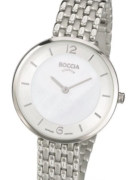 Boccia Quartz Watch with MOP Dial, Titanium Case and Matching Bracelet #3244-05 33 mm kol saati
