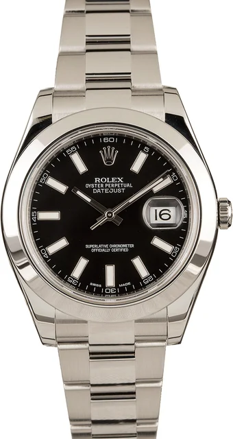Rolex Datejust 116300 Black Luminescent Dial 116300BKSO kol saati