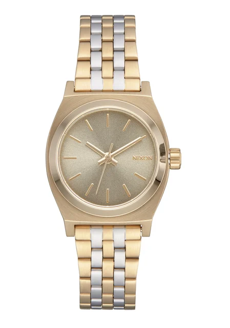 Nixon US Small Time Teller - Lt Gold/Silver/Vintage White A399-5104-00 kol saati