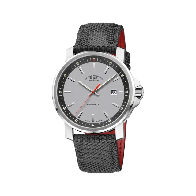 Muhle Glashutte Big 42mm - Silver on Canvas Strap M1-25-37-CB kol saati