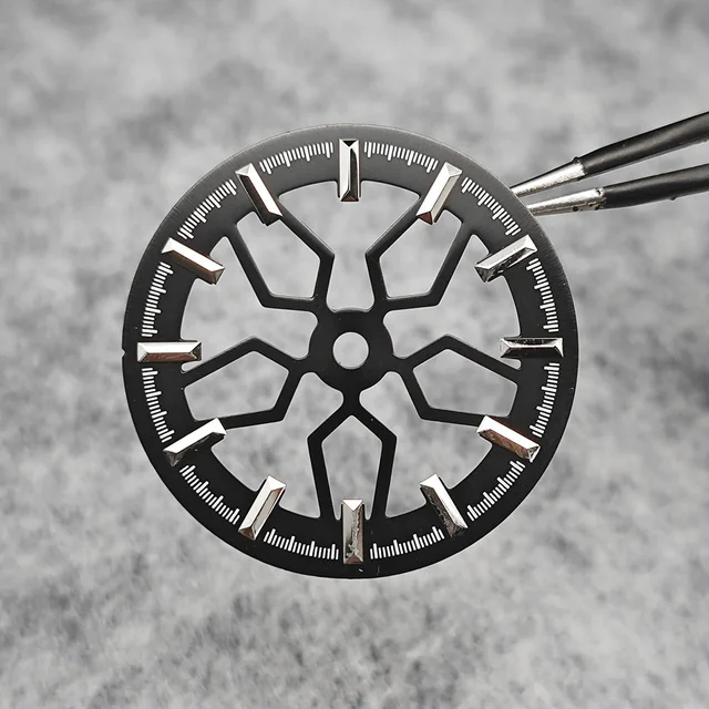 Tandorio Skeleton Hollowed Watch Dial Modified Watch Accessories Without Luminous Gold Sil