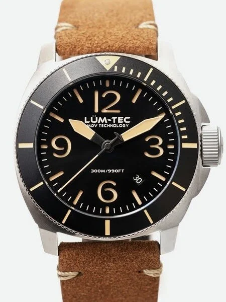 Lum Tec Lum-Tec 44mm Swiss Quartz Dive Watch with AR Sapphire Crystal, Luminous Bezel #M88