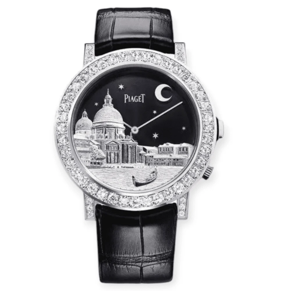 Piaget Altiplano 40564 Black Dial White Gold 43mm Pre-Owned Piaget Altiplano 40564 Black Dial White Gold 43mm 43 mm kol saati