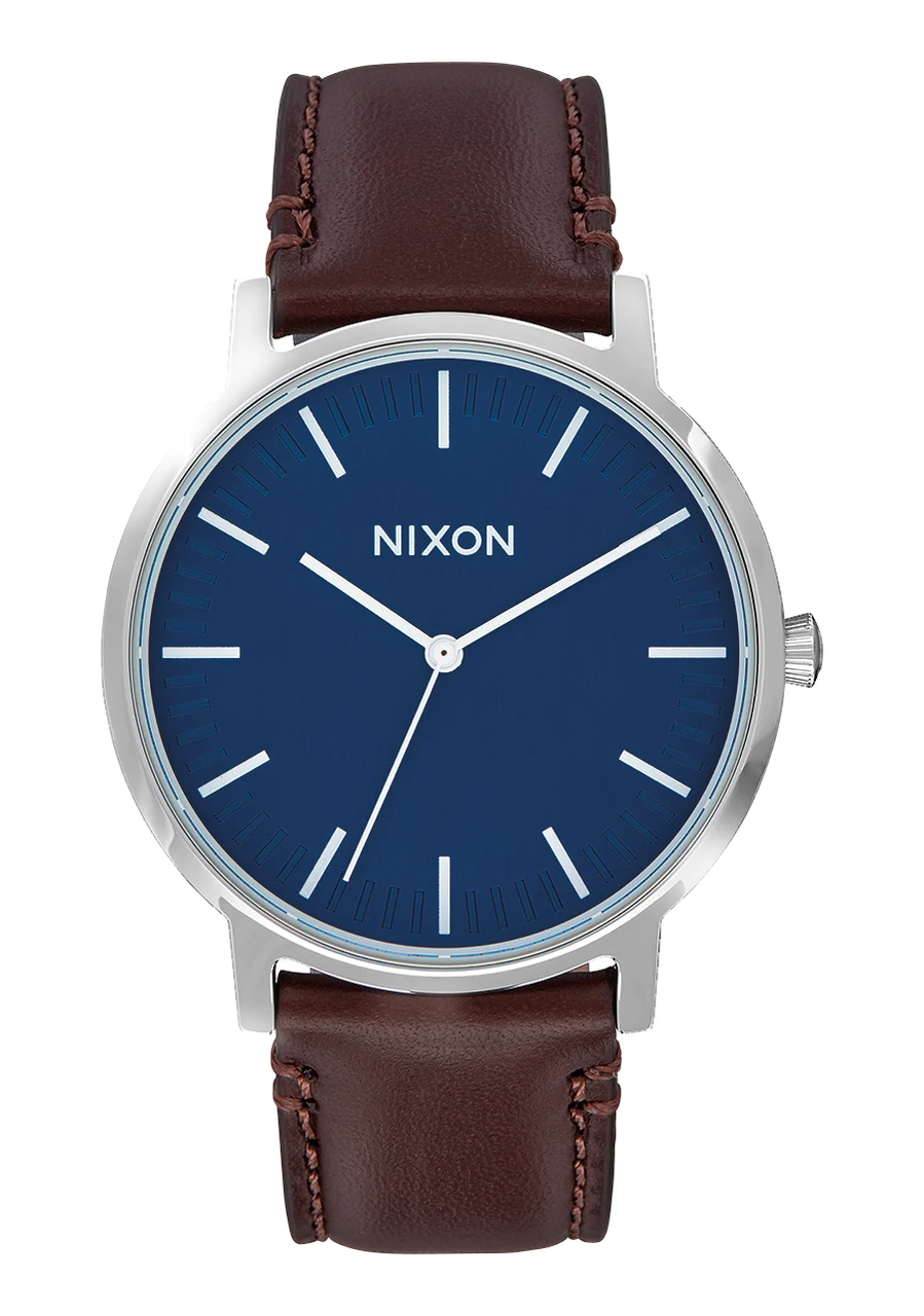 Nixon US Porter Leather - Navy / Brown A1058-879-00 kol saati