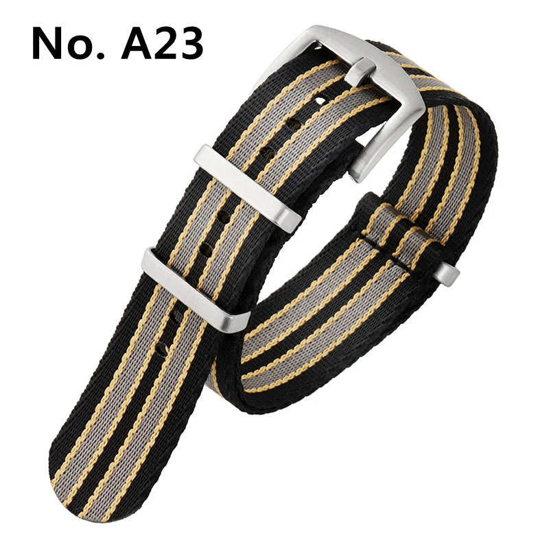 Watchdives Premium Quality Nylon Fabric Strap 9元尼龙库存-A1黑-20mm kol saati