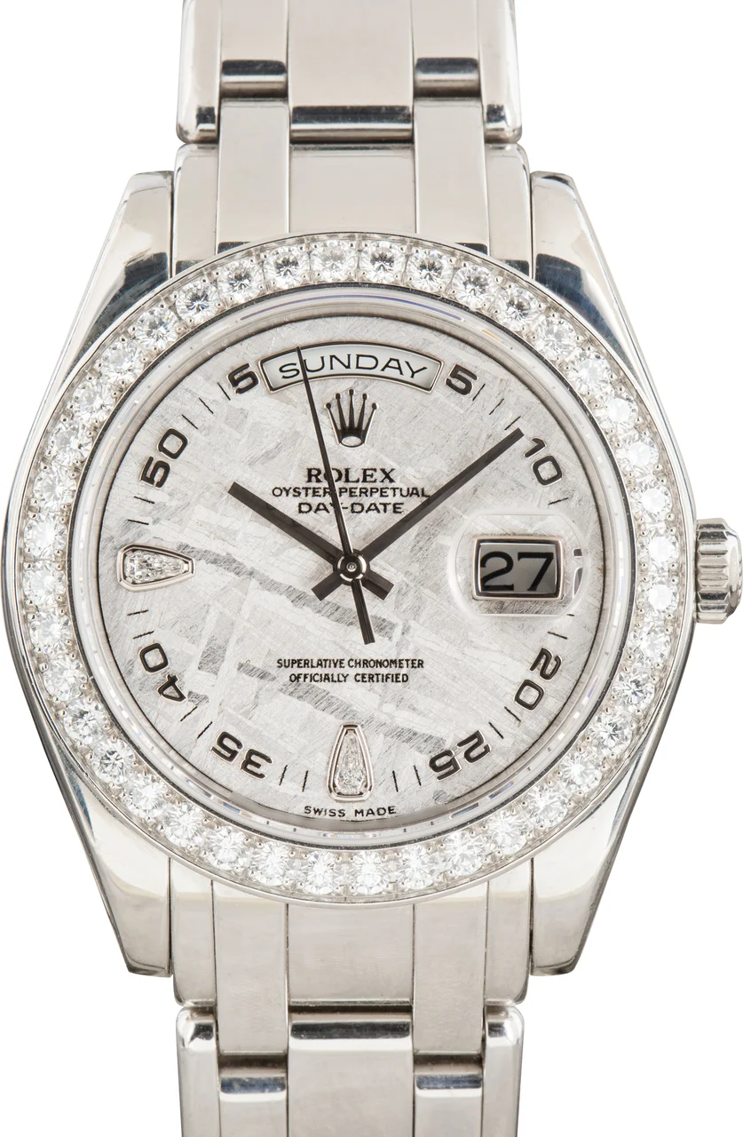 Rolex ROLEX REF 18946 , DAY-DATE DIAMONDS INDEXES DAY-DATE , DIAMOND AND PLATINUM kol saati