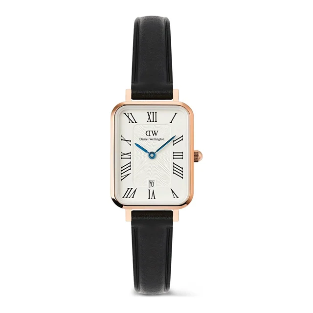 DANIEL WELLINGTON Quadro 20x26 Roman Numerals Date Sheffield White RG DW00600862 kol saati